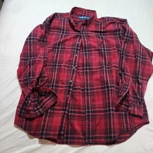 Vintage Ralph Lauren Shirt Mens 2XL Red Black Tartan Plaid Blake
